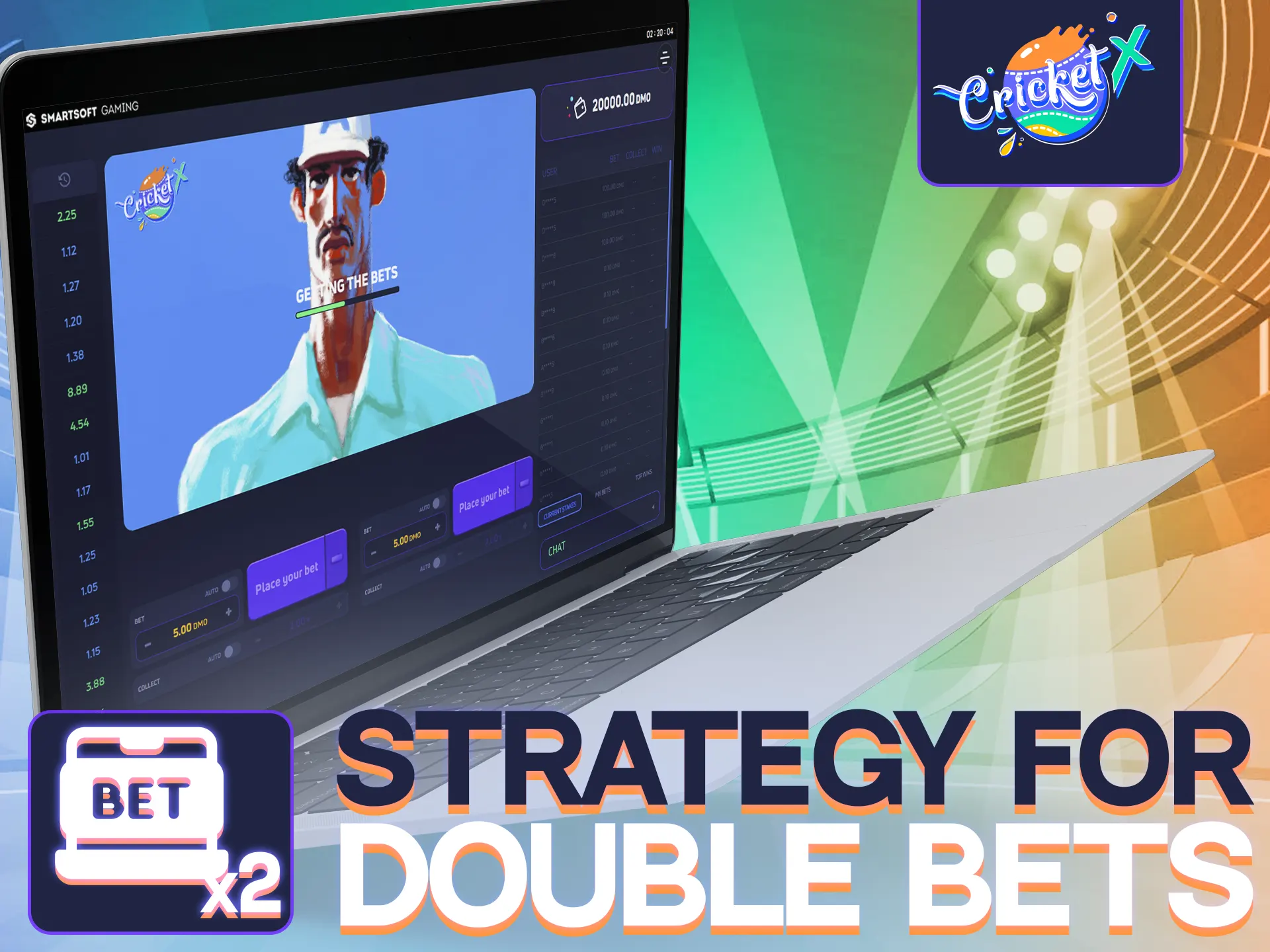 Explore double bets strategy for the Cricket-X.