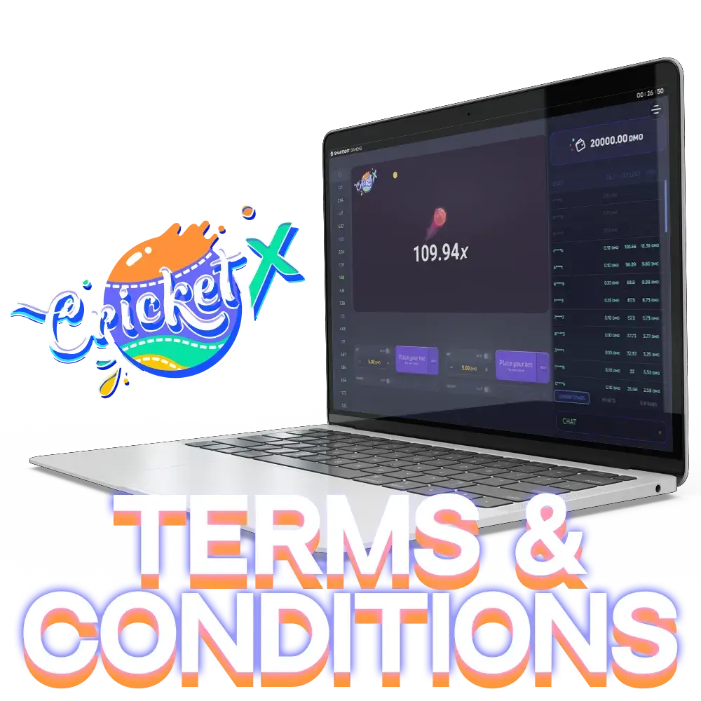 Familiarise yourself with the terms and conditions of the Cricket-X game.