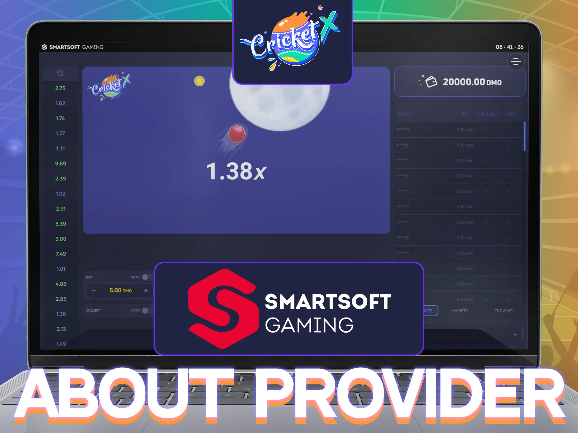 Check the info about CricketX game provider - Smartsoft Gaming.