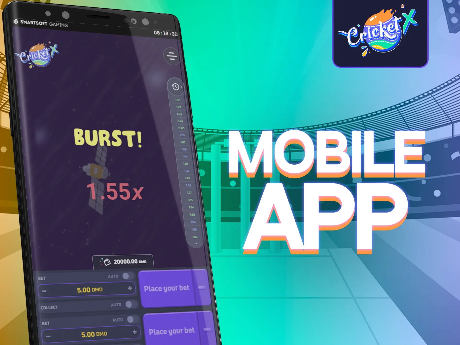 Mobile App giving for CricketX game players more opportunities to play.
