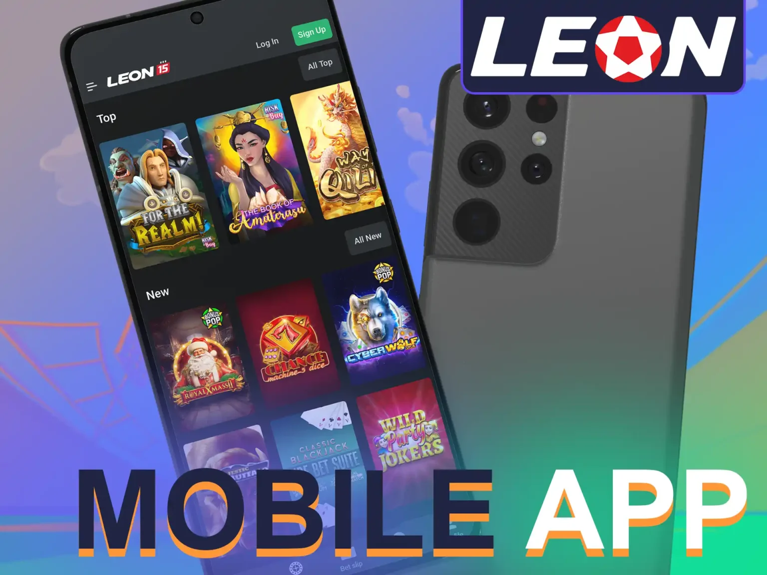 Interface de l'application mobile Leonbet