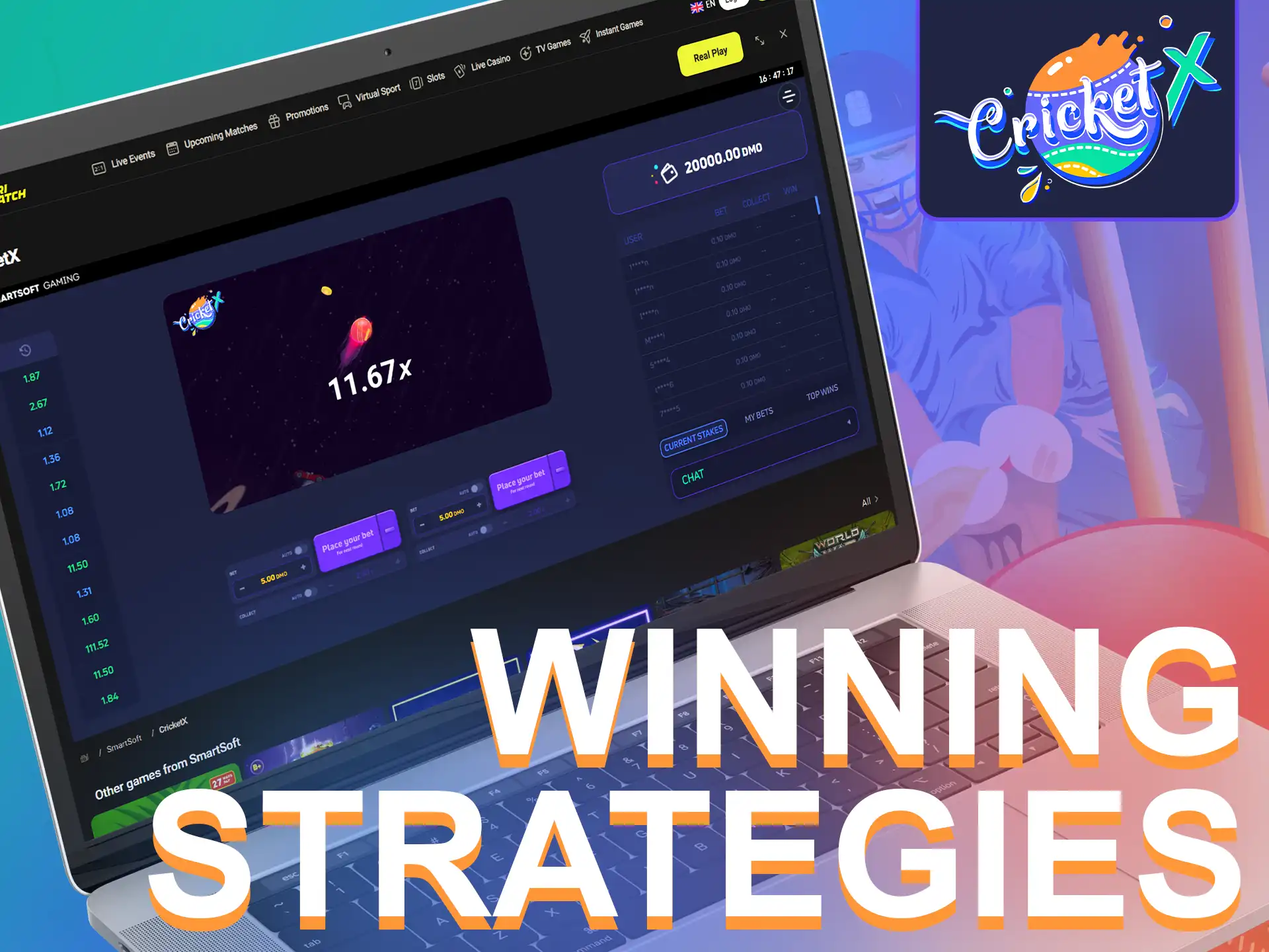 Stick to your betting strategy to win at Parimatch Cricket X.