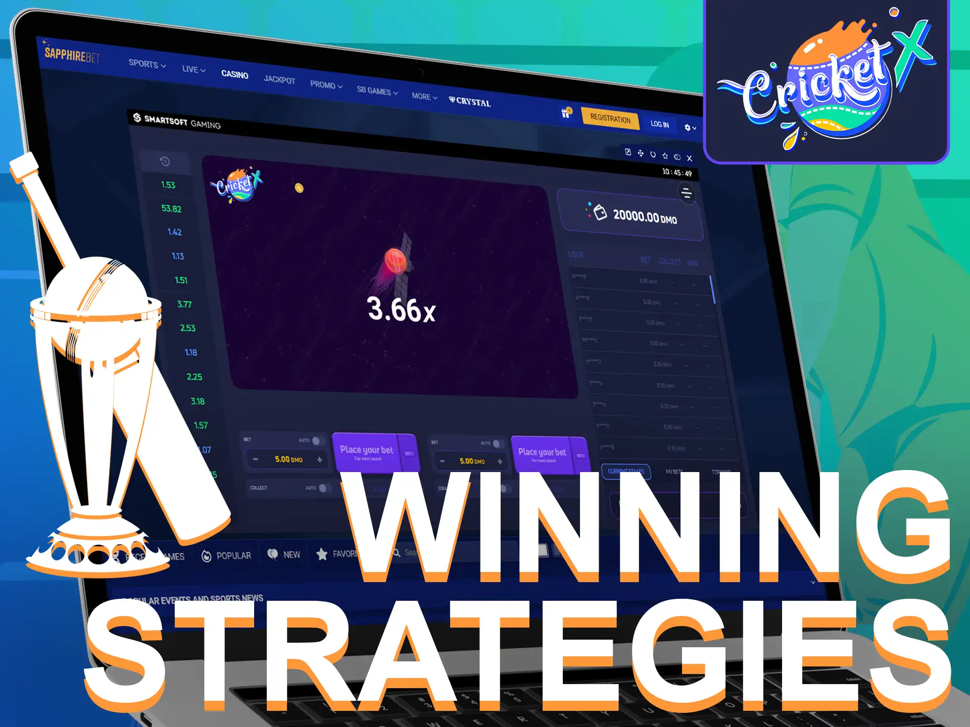 To win in the Cricket X game make your game strategy.