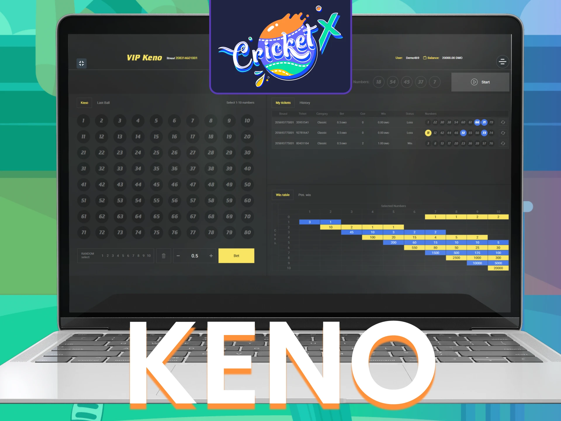 Choose Smartsoft to play Keno.