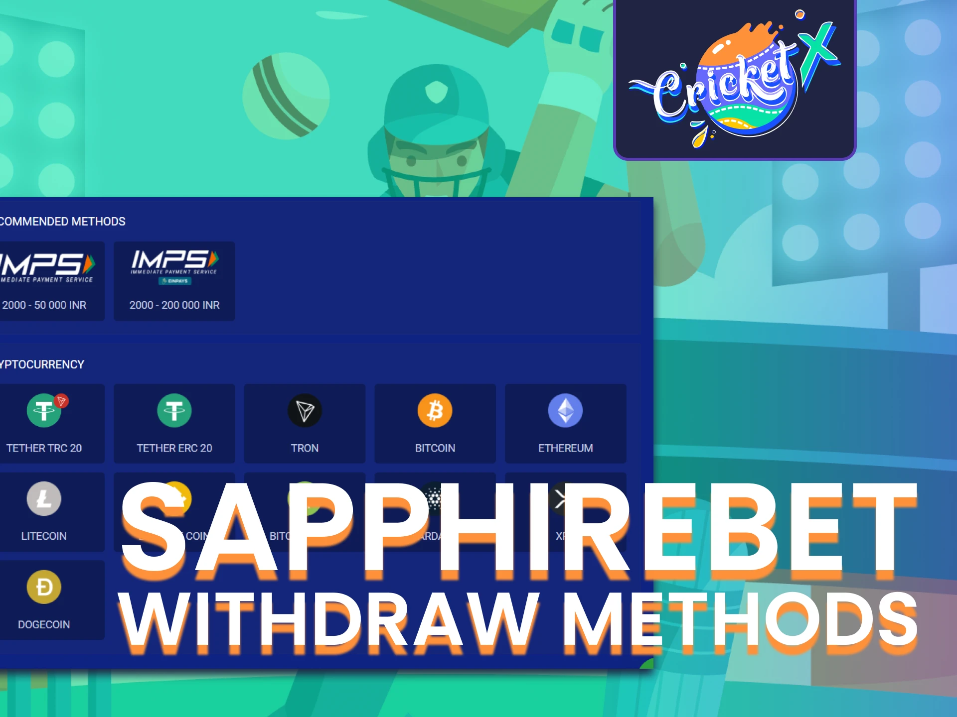 Find out how to withdraw funds on the Sapphirebet website.