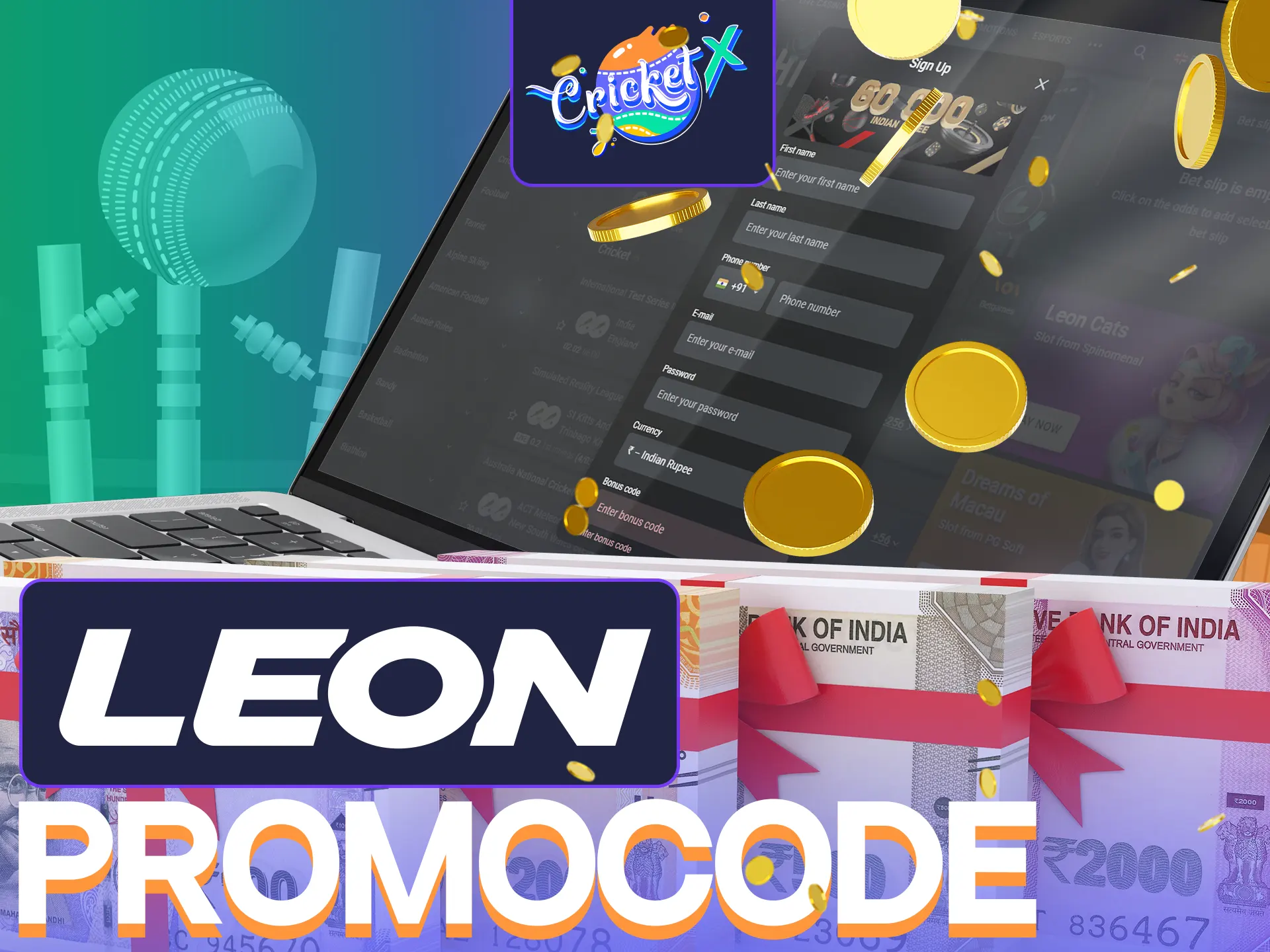 Use LeonBet Promo Code for Cricket X and multiply deposits.